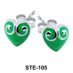 Colorful Heart Stud Earring STE-105